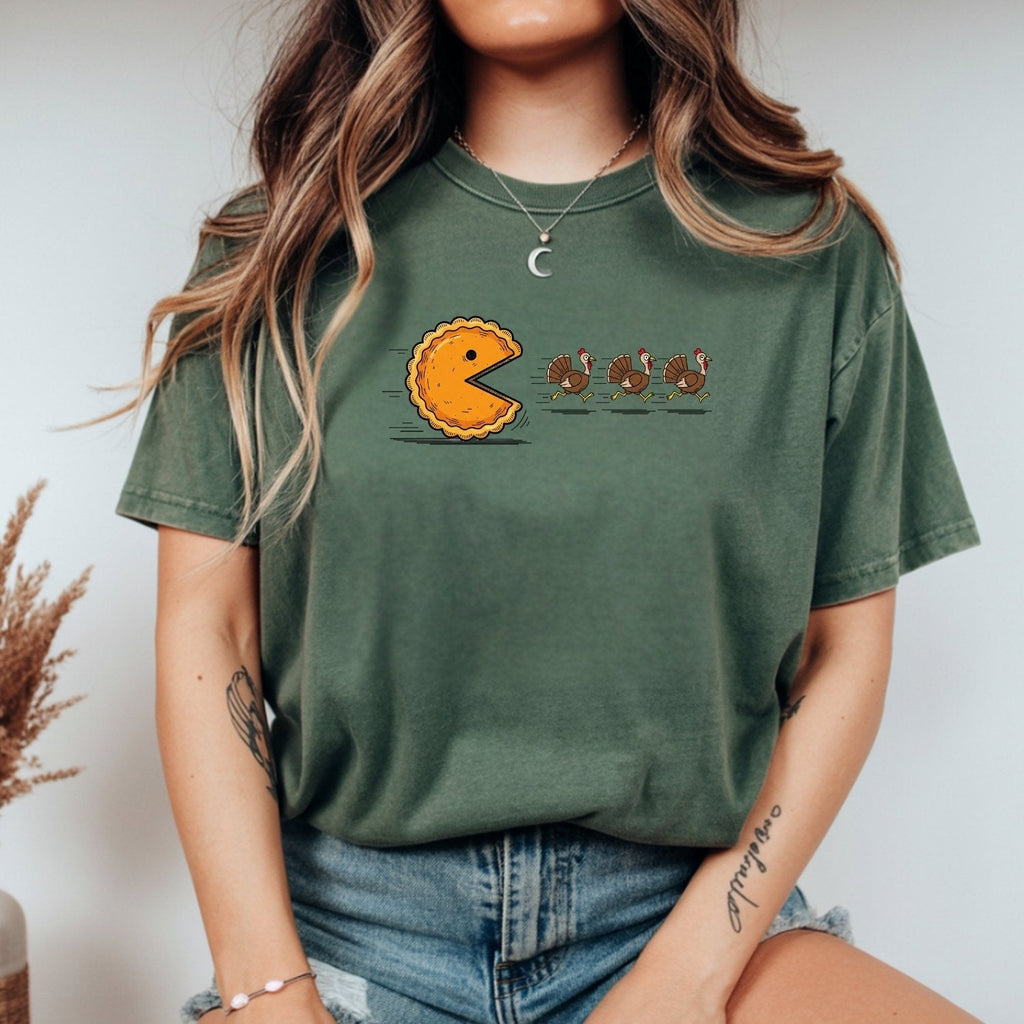 Retro Turkey Chase Shirt – Funny Thanksgiving Pumpkin Pie product image 10