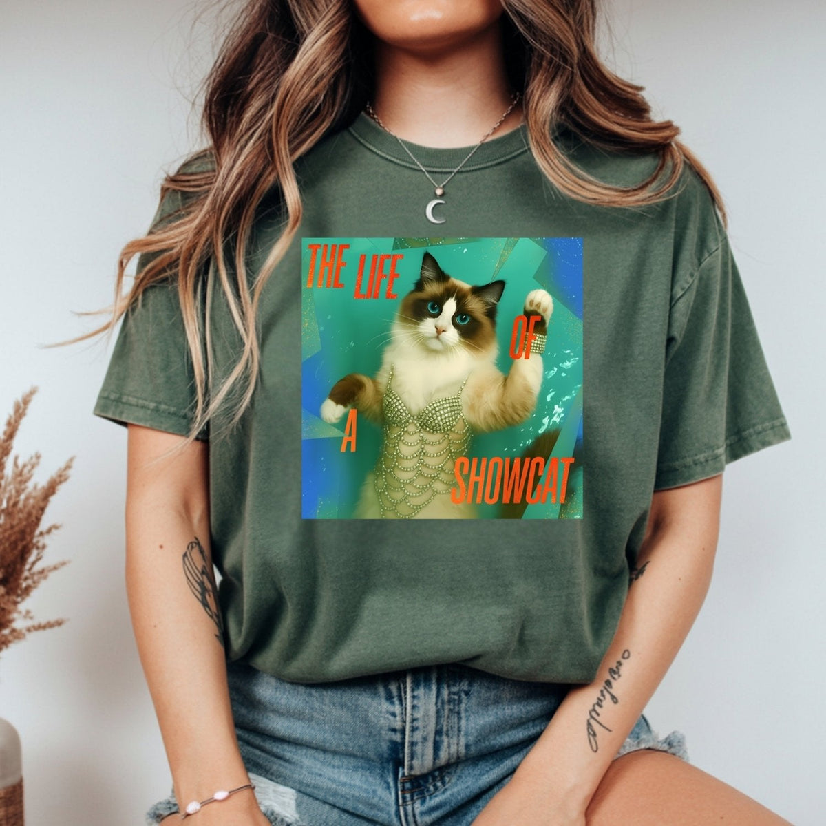 The Life of a Showcat Shirt – Funny Cat Lover Graphic Tee product image 7