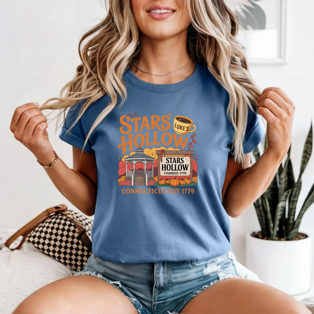 Stars Hollow T-Shirt – Retro Coffee Lover Tee – Vintage product image 11