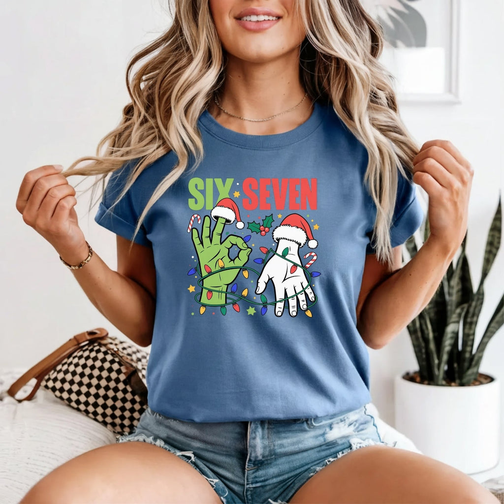 6 7 Christmas Shirt – Funny Santa Meme Holiday Tee product image 8