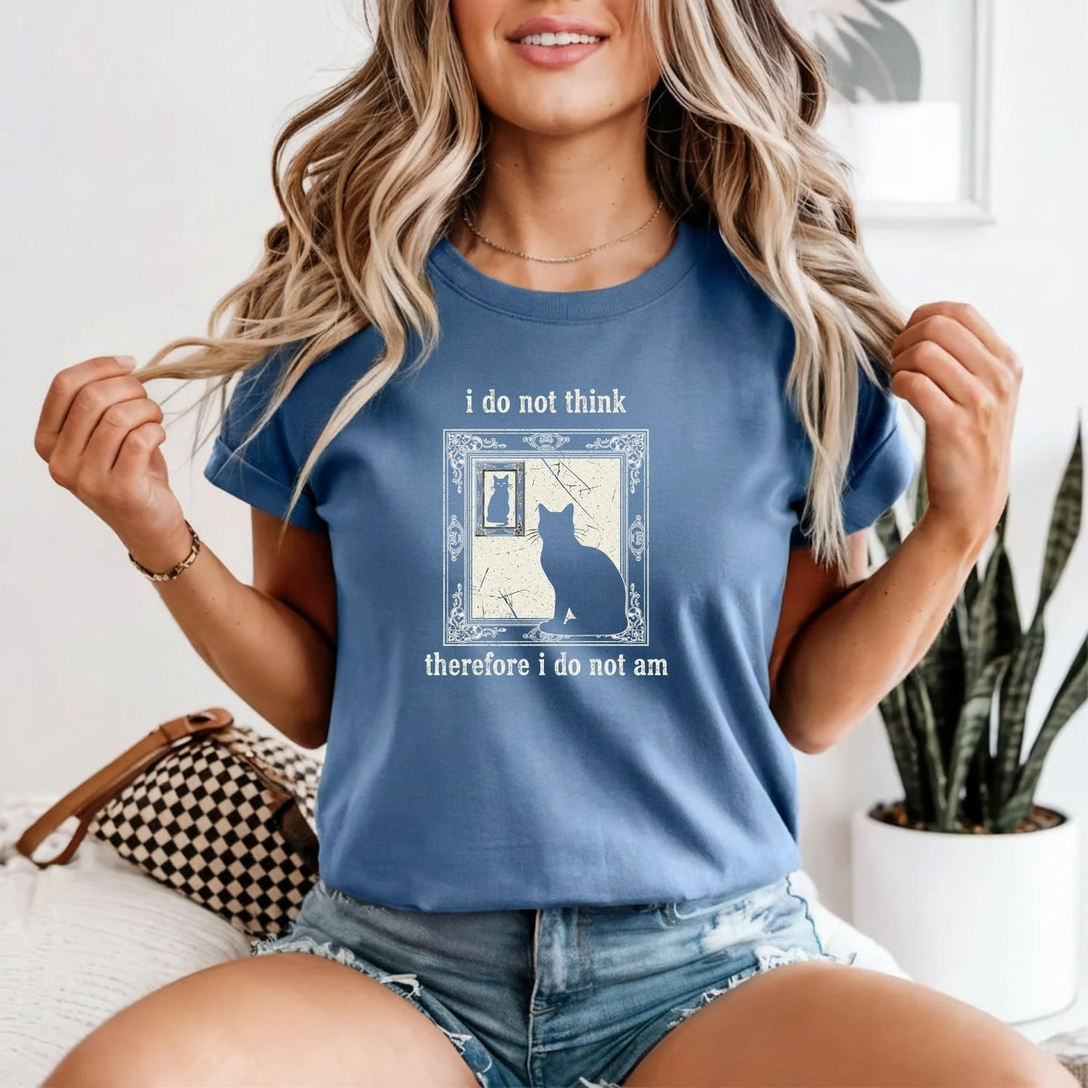 I Do Not Think Therefore I Do Am T-Shirt – Funny Cat Tee – product image 11