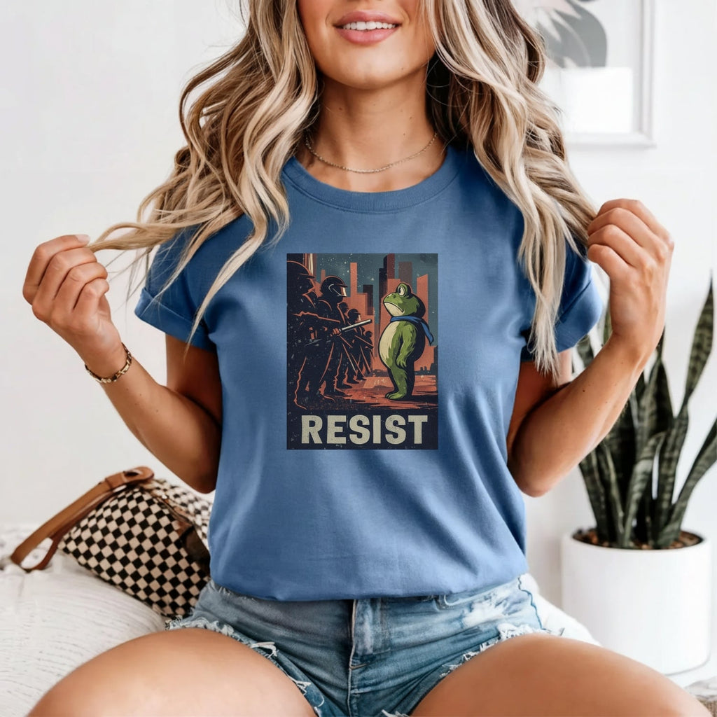 Resist Portland Frog Shirt – Funny Rebel Graphic Tee – No product image 9