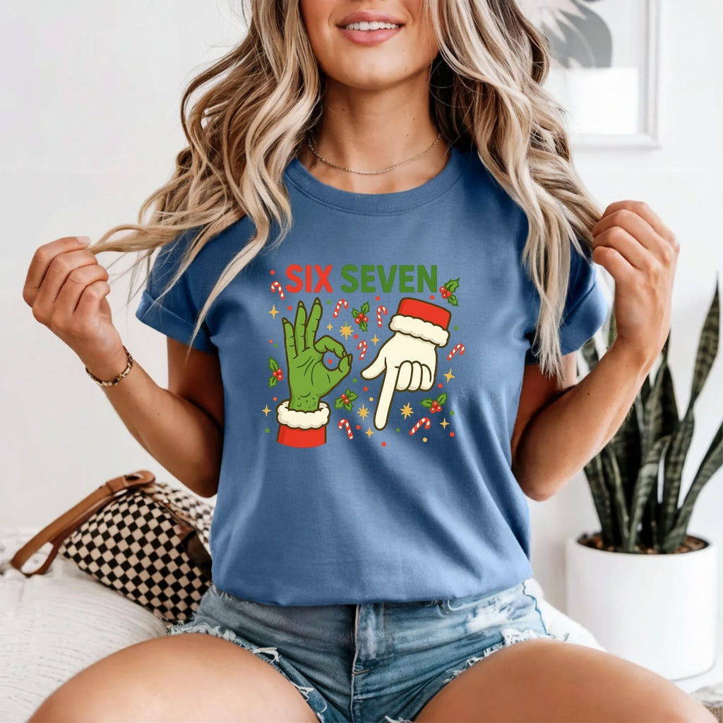 6 7 Meme Christmas Tee – Funny Santa Holiday Graphic Shirt product image 10