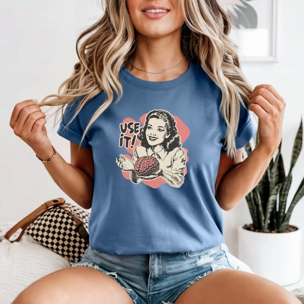 Use Your Brain Graphic T-Shirt – Sarcastic Vintage Tee – product image 7
