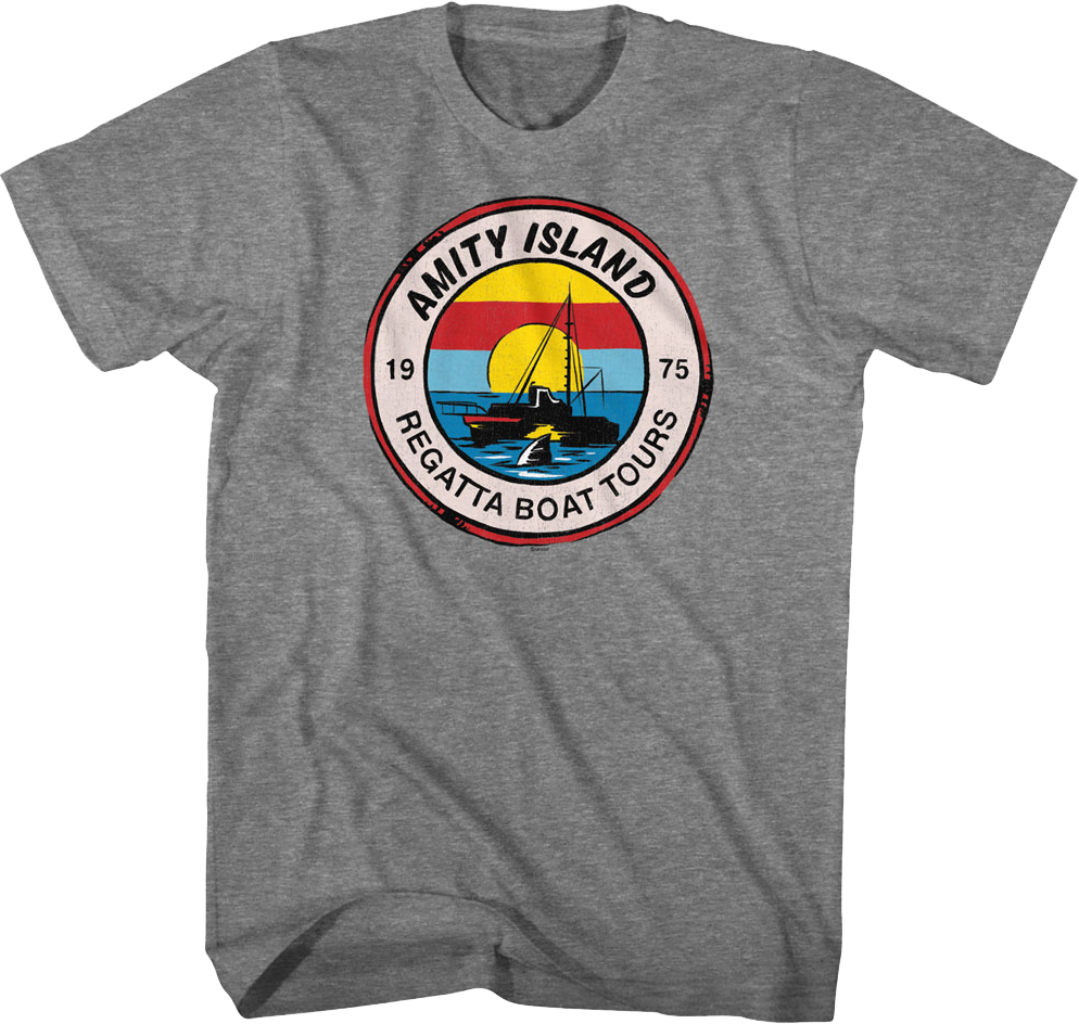 1975 Amity Island Regatta Boat Tours Jaws T-Shirt product image 1