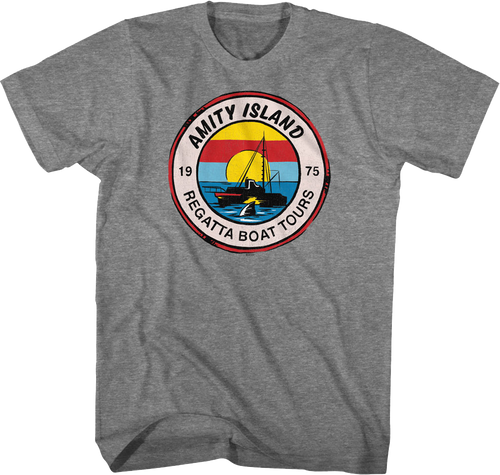1975 Amity Island Regatta Boat Tours Jaws T-Shirt product image 1