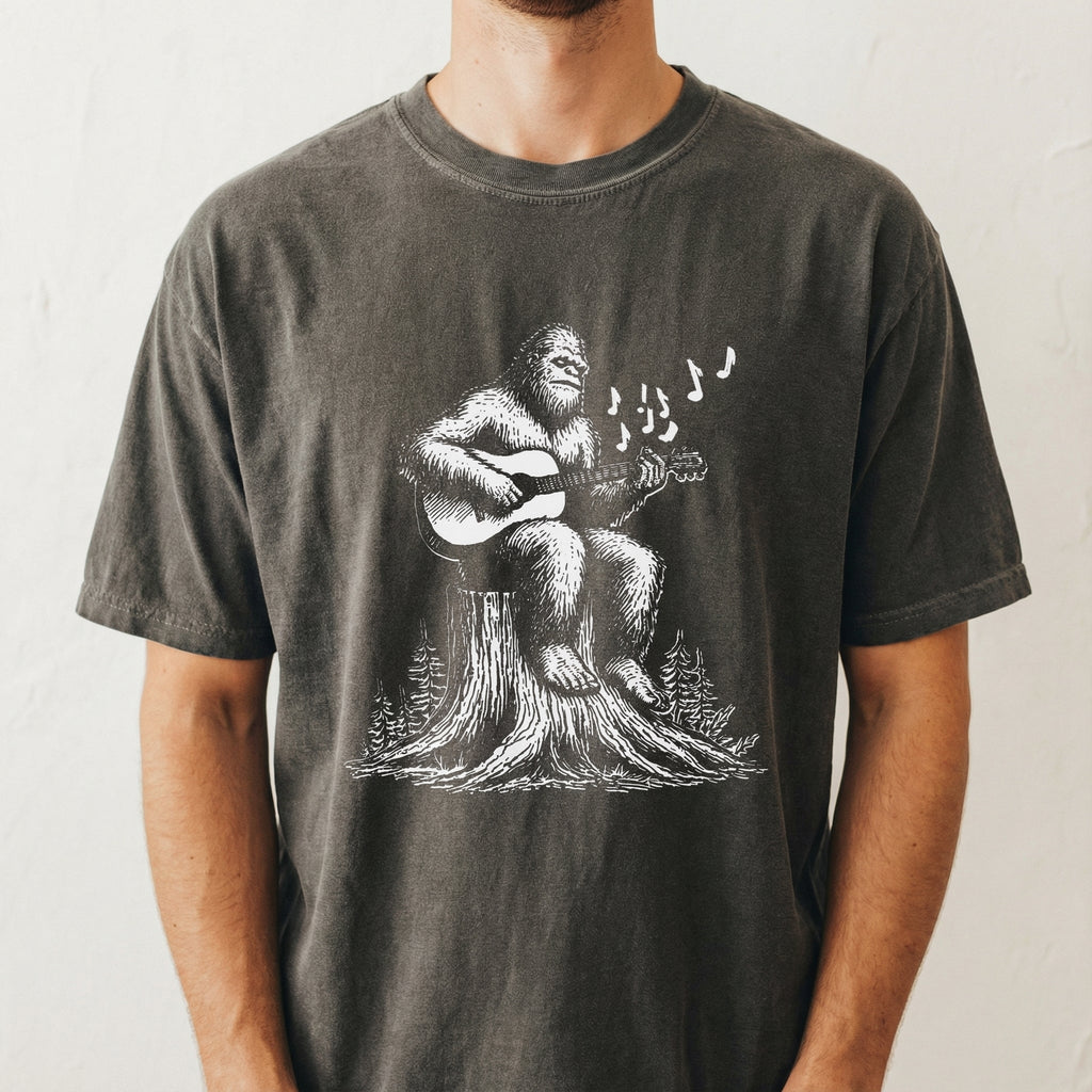 Retro Bigfoot Guitar Graphic T-Shirt - Funny 90s Vintage Tee product image 1