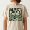 Retro Bigfoot Graphic T-Shirt - Respect Locals Funny 90s Tee product image 1