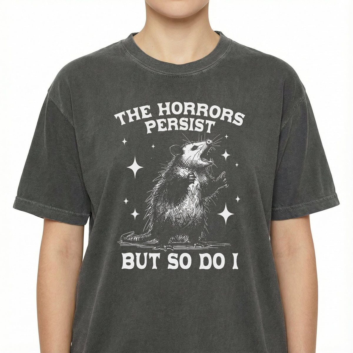 Retro Funny Possum Graphic T-Shirt - Vintage 90s Humor Tee product image 1