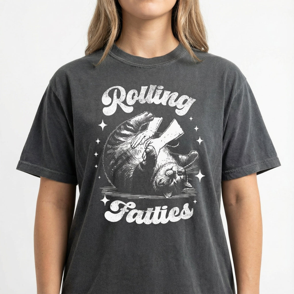 Retro Sarcastic Cat Graphic T-Shirt - Funny 90s Style Tee product image 1
