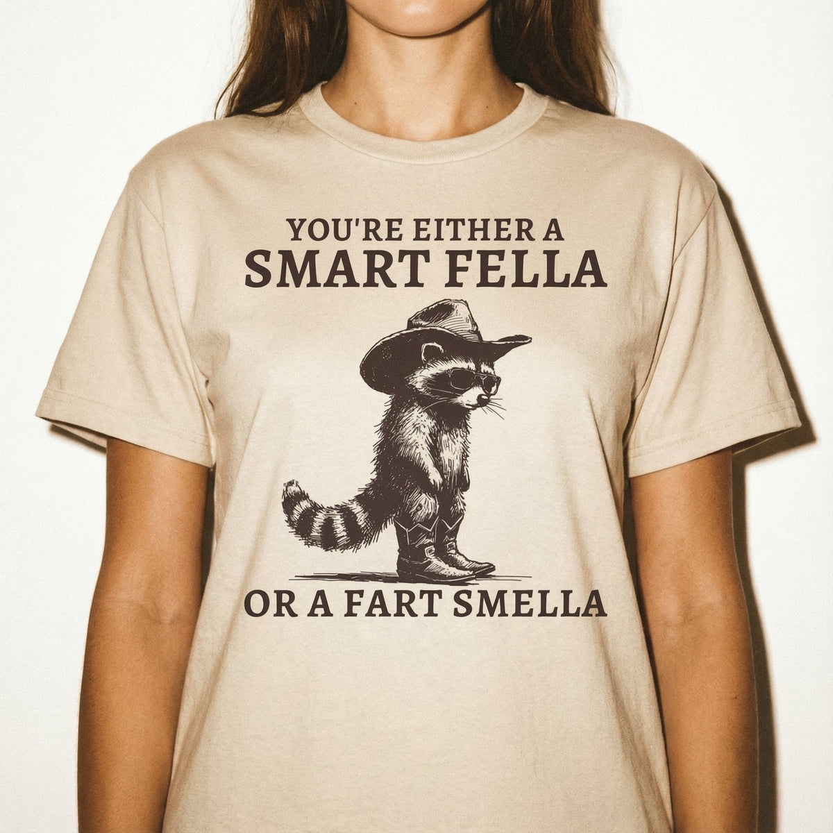 Retro Smart Fella Raccoon Graphic T-Shirt - Funny 90s Style product image 1