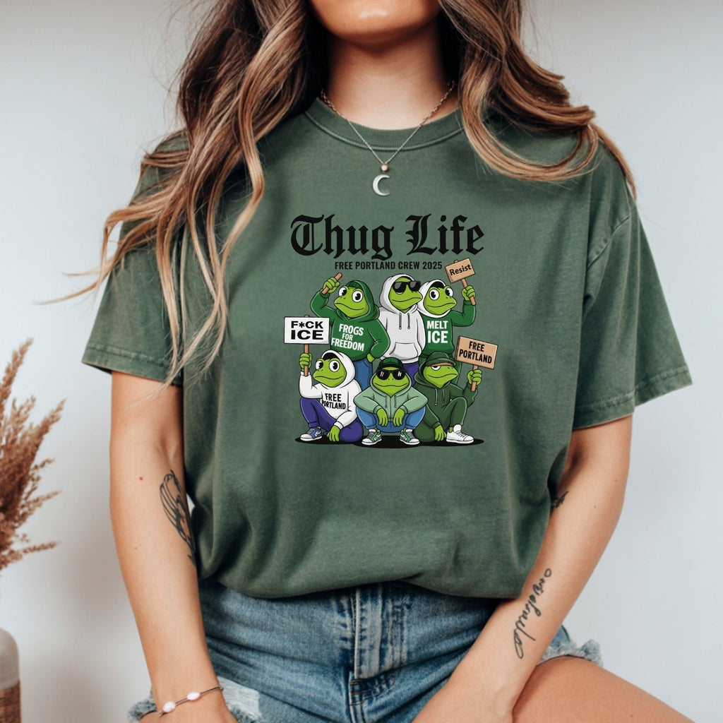 Thug Life Portland Frog T-Shirt – Funny Rebellious product image 2