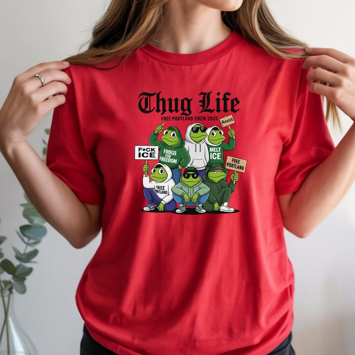 Thug Life Portland Frog T-Shirt – Funny Rebellious product image 9