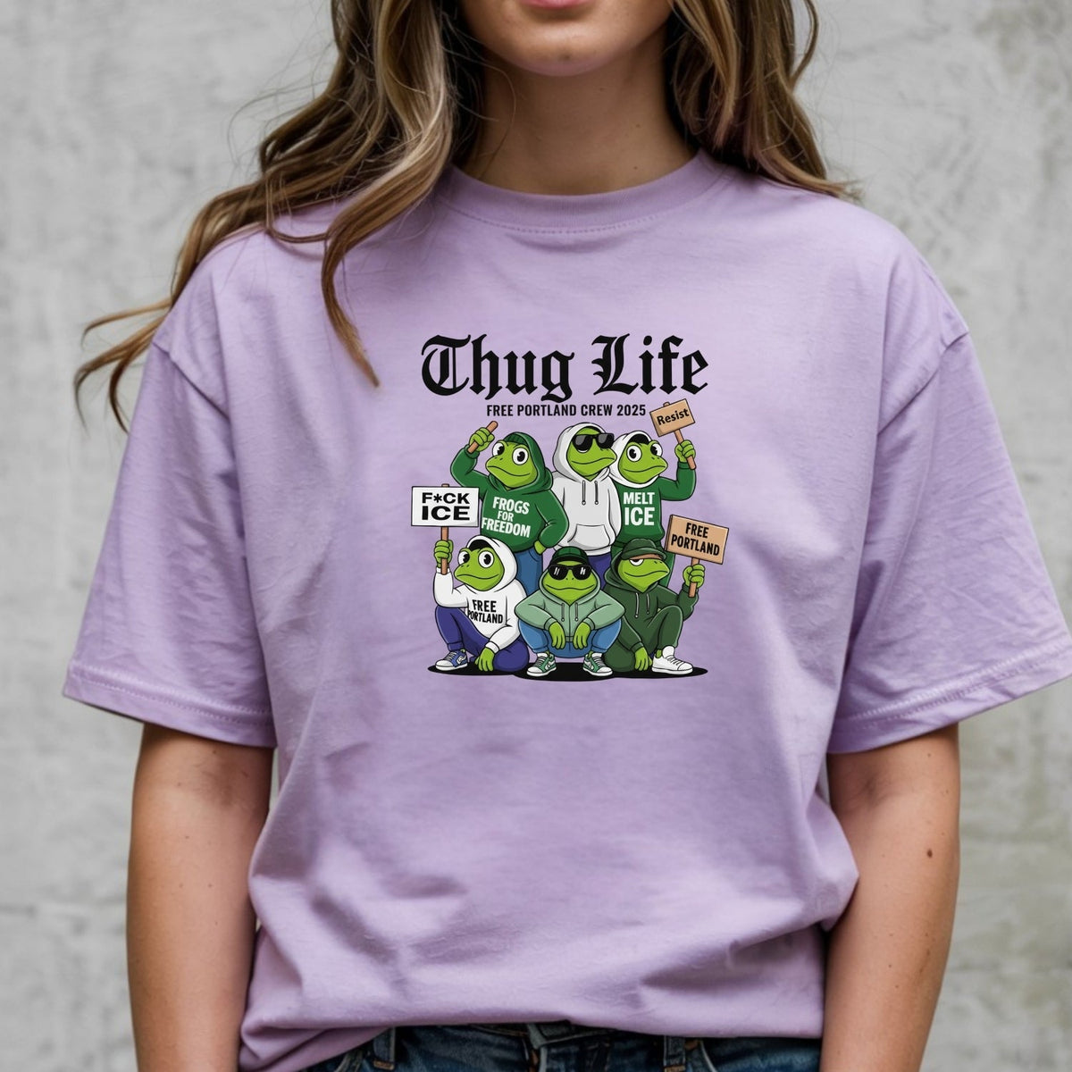 Thug Life Portland Frog T-Shirt – Funny Rebellious product image 12
