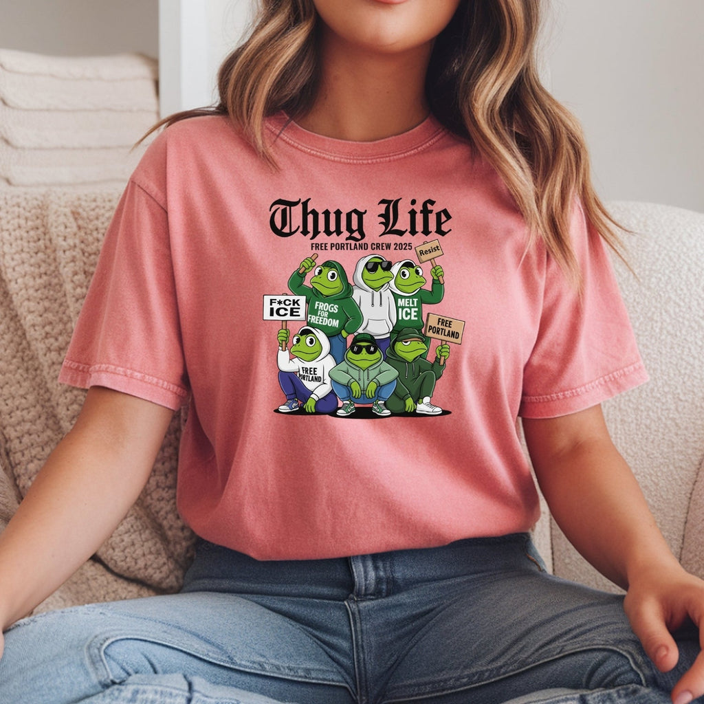 Thug Life Portland Frog T-Shirt – Funny Rebellious product image 16