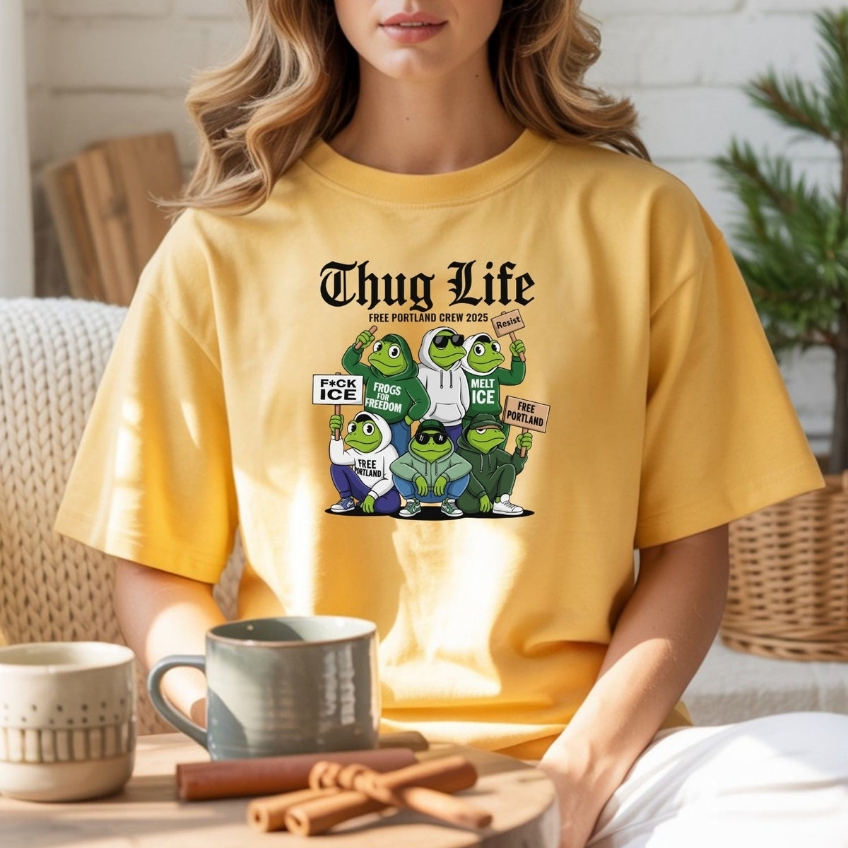 Thug Life Portland Frog T-Shirt – Funny Rebellious product image 17