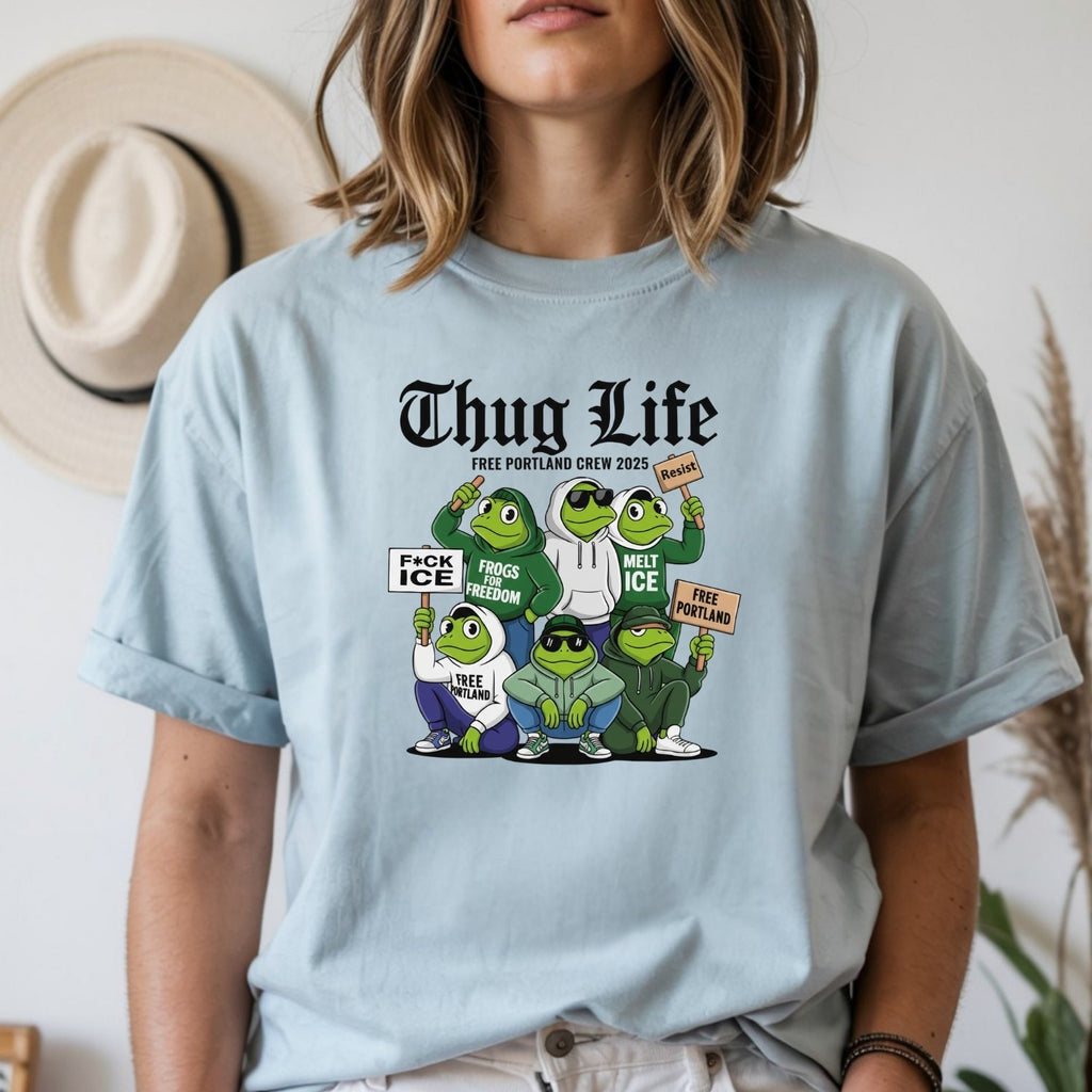 Thug Life Portland Frog T-Shirt – Funny Rebellious product image 18