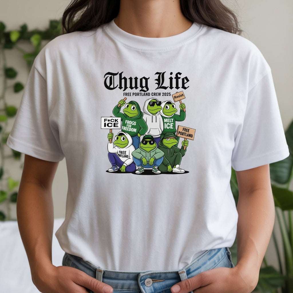 Thug Life Portland Frog T-Shirt – Funny Rebellious product image 19