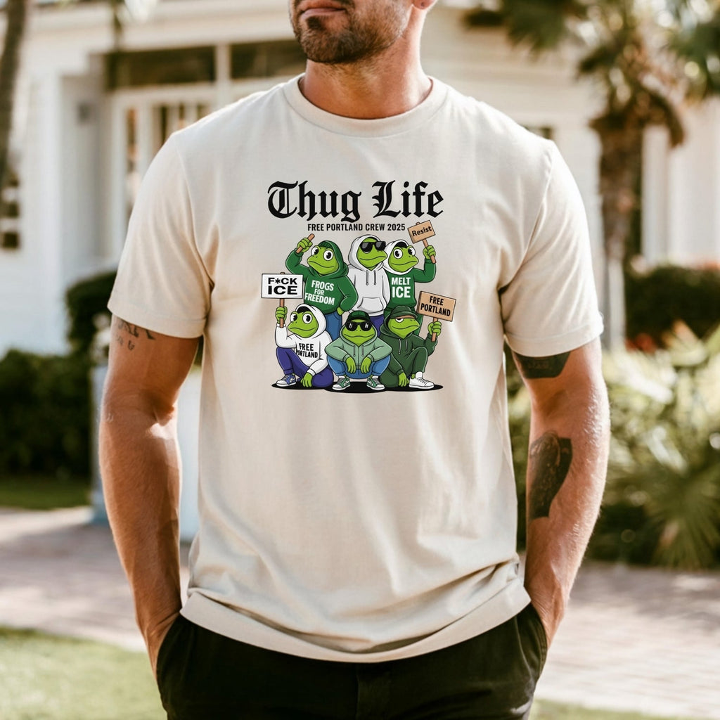 Thug Life Portland Frog T-Shirt – Funny Rebellious product image 23