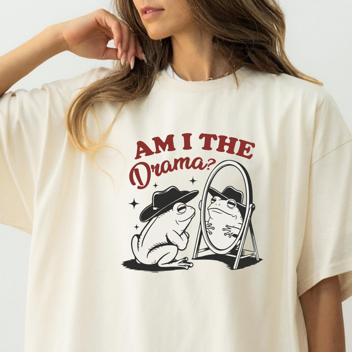Am I the Drama Shirt – Funny Cowboy Frog Tee – Snarky Humor product image 3