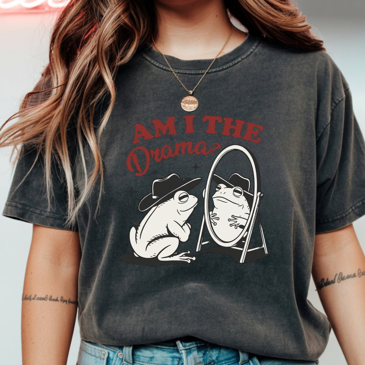Am I the Drama Shirt – Funny Cowboy Frog Tee – Snarky Humor product image 4