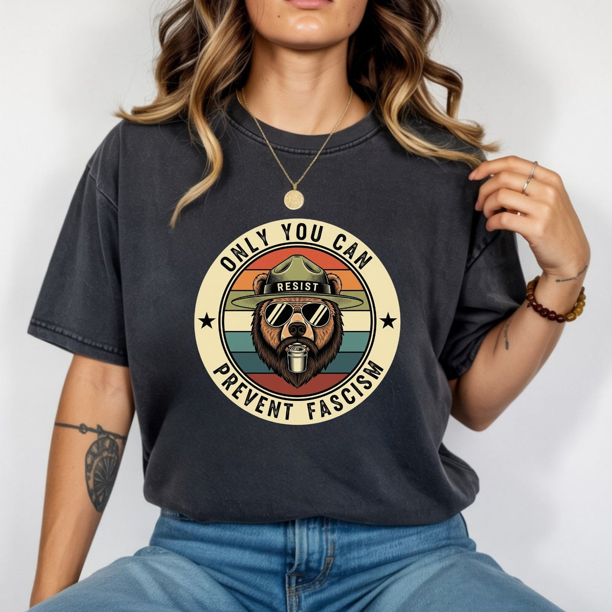 Retro Forest Ranger Bear T-Shirt – Funny Environmental product image 10