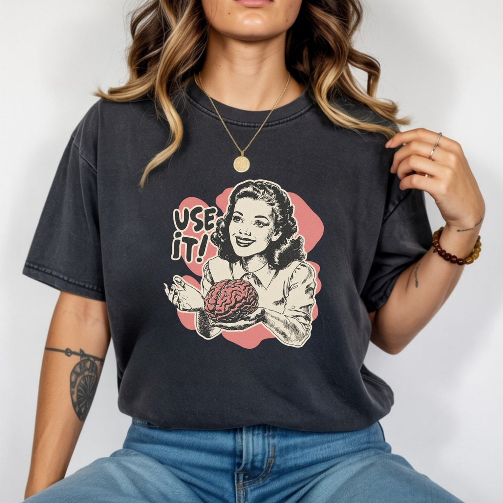 Use Your Brain Graphic T-Shirt – Sarcastic Vintage Tee – product image 8