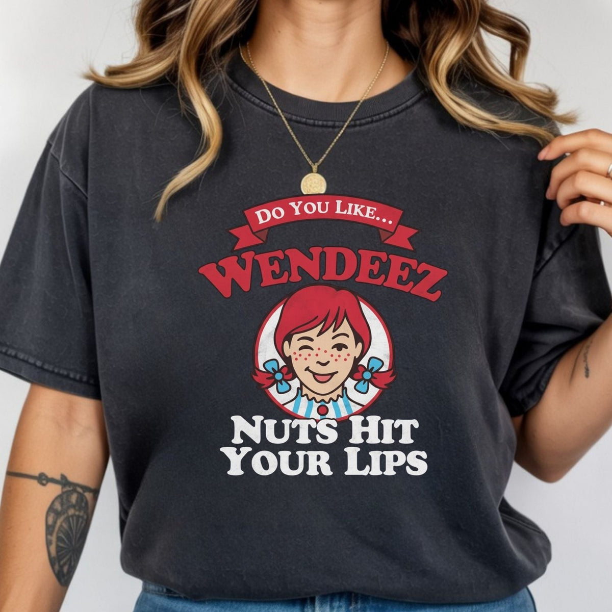 Wendeez Nuts Hit Your Lips Funny Retro Meme Shirt – Cheeky product image 12