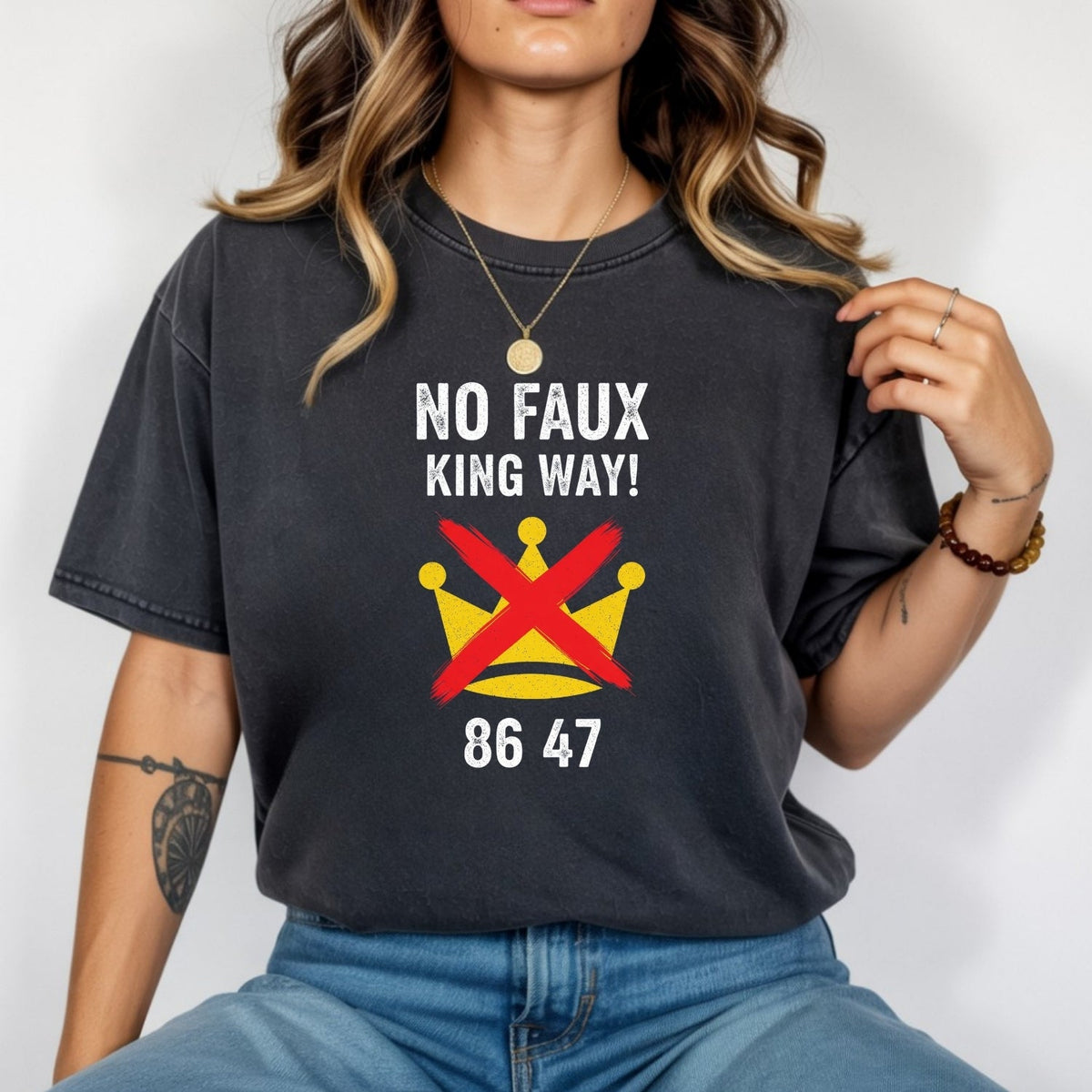 No Faux King Way 8647 Tee – Witty Wordplay Graphic Shirt product image 11