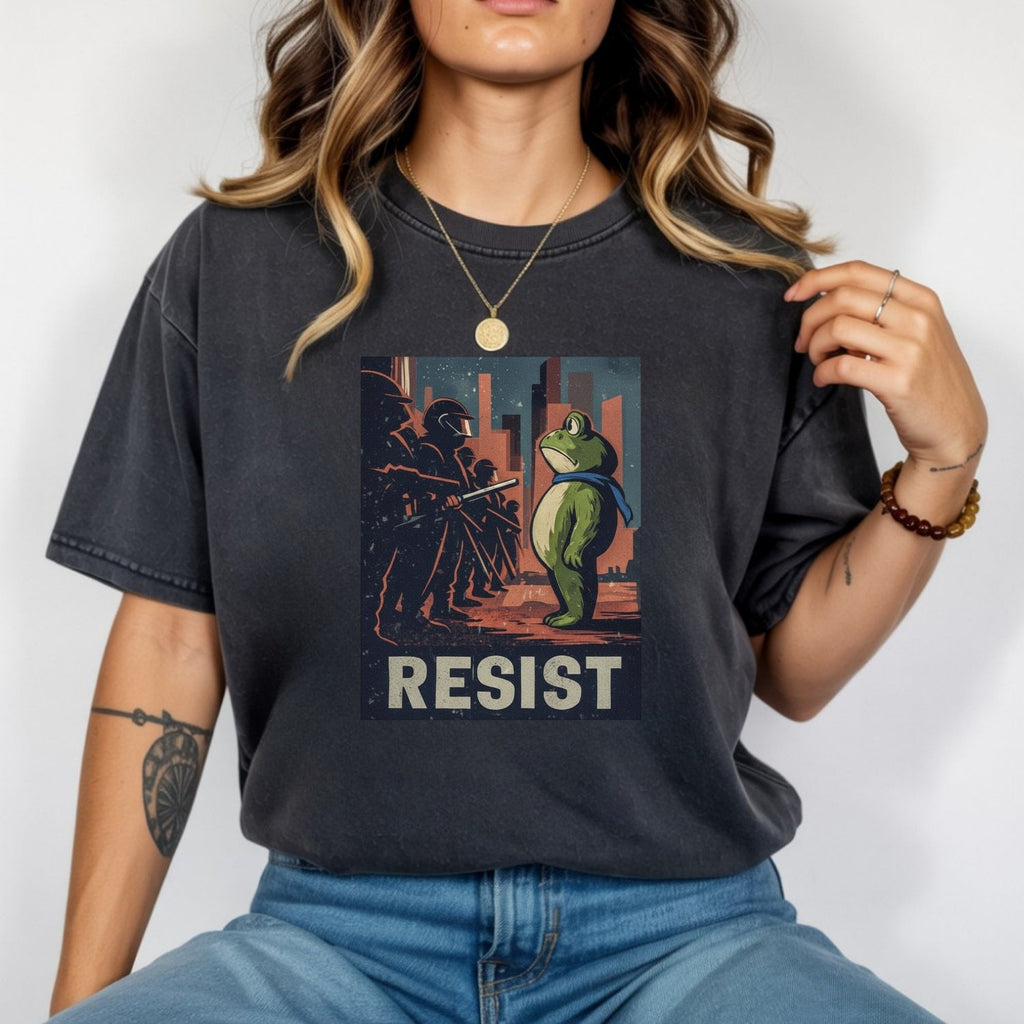 Resist Portland Frog Shirt – Funny Rebel Graphic Tee – No product image 10