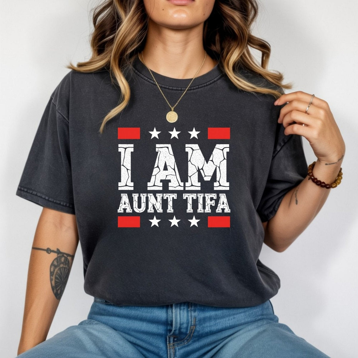 I Am Aunt Tifa Shirt – Funny Meme Graphic Tee for Aunts product image 4