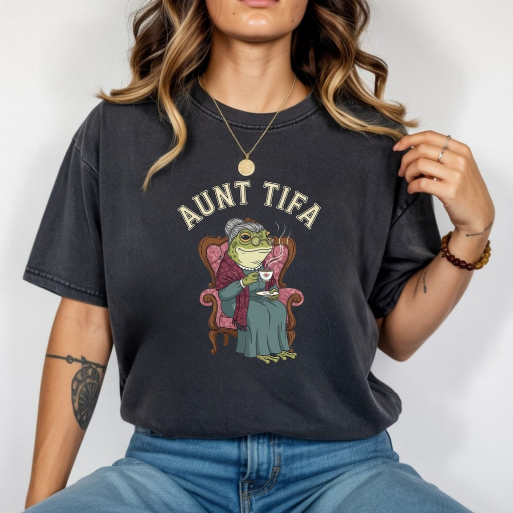 Funny Aunt Tifa T-Shirt – Frog Meme Humor Graphic Tee product image 5