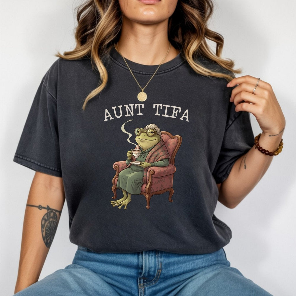 Aunt Tifa Frog T-Shirt – Funny Meme Graphic Tee product image 5