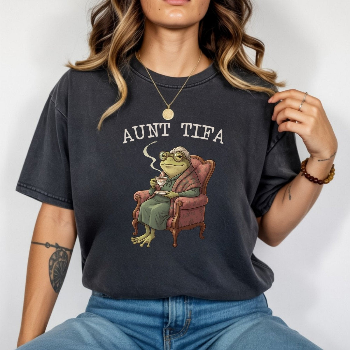 Aunt Tifa Frog T-Shirt – Funny Meme Graphic Tee product image 5