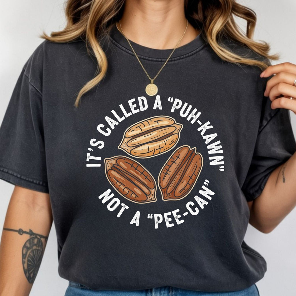 Sarcastic Pecan Pun T-Shirt - Puh-Kawn Not Pee-Can Funny product image 12