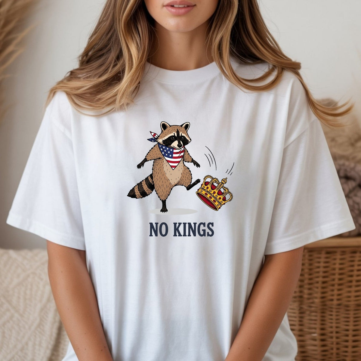No Kings Raccoon T-Shirt – Funny American Rebel Tee – product image 7