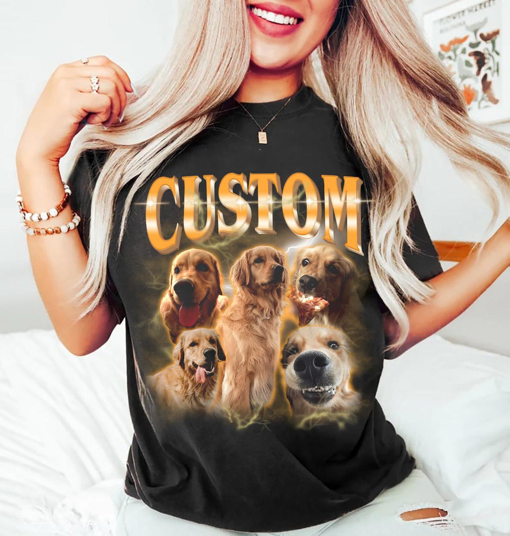 Custom Pet Bootleg Shirt – Retro 90s Dog Photo Tee, Vintage product image 2