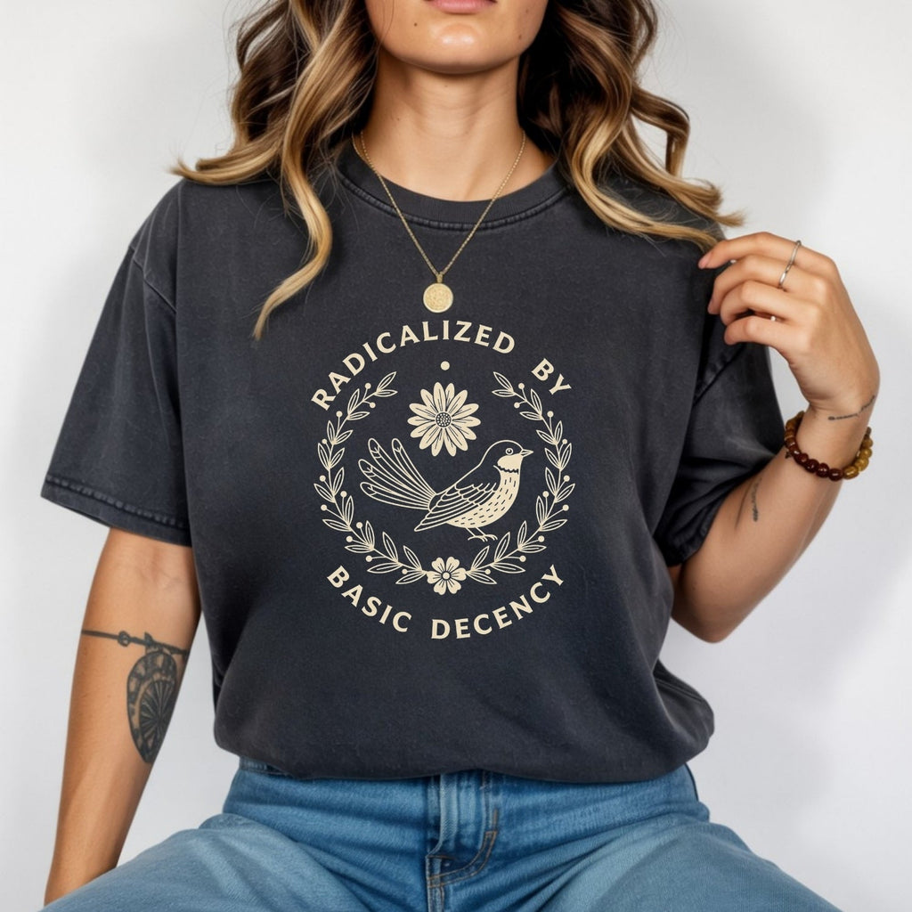Radicalized by Basic Decency Shirt – Unisex Comfort Tee – product image 8