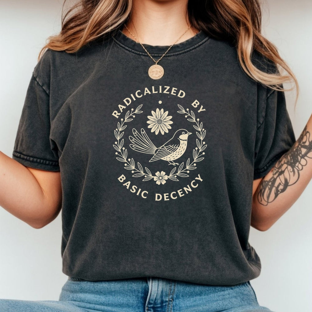 Radicalized by Basic Decency Shirt – Unisex Comfort Tee – product image 9