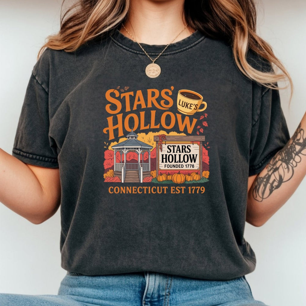 Stars Hollow T-Shirt – Retro Coffee Lover Tee – Vintage product image 13