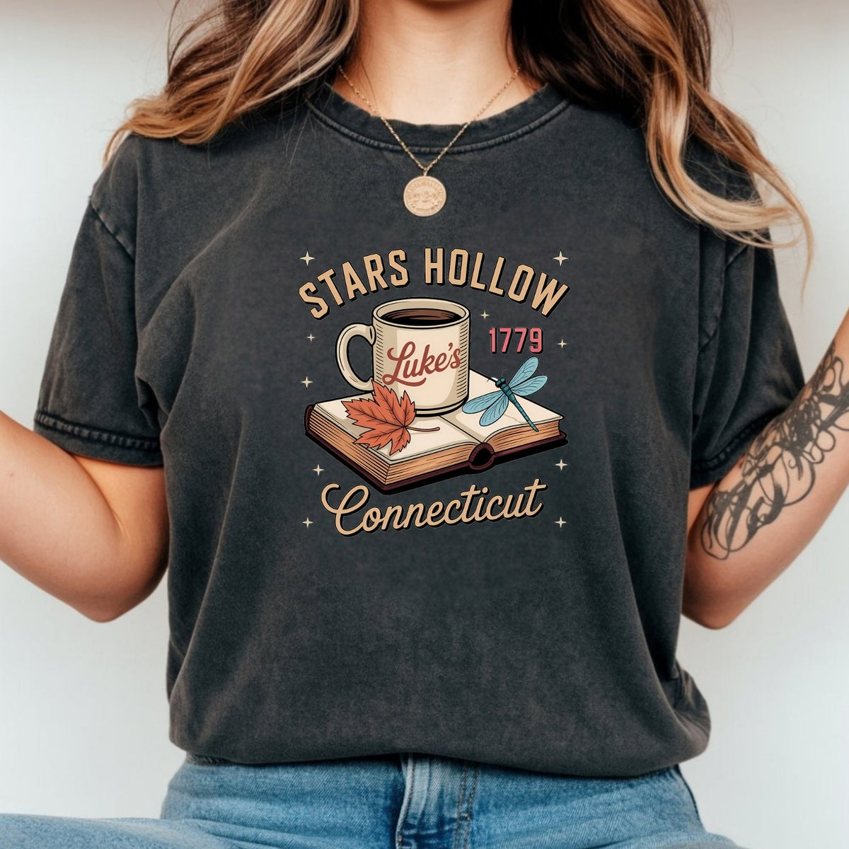 Retro Coffee Shop Tee – Stars Hollow Connecticut 1779 product image 7