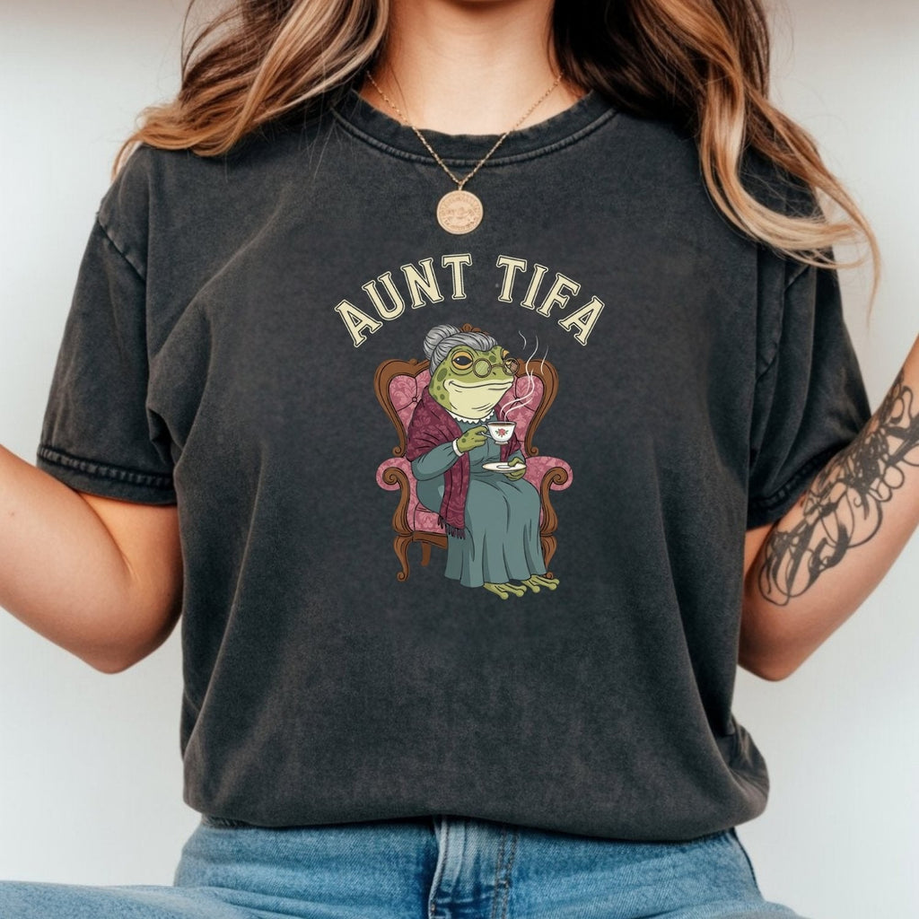 Funny Aunt Tifa T-Shirt – Frog Meme Humor Graphic Tee product image 6