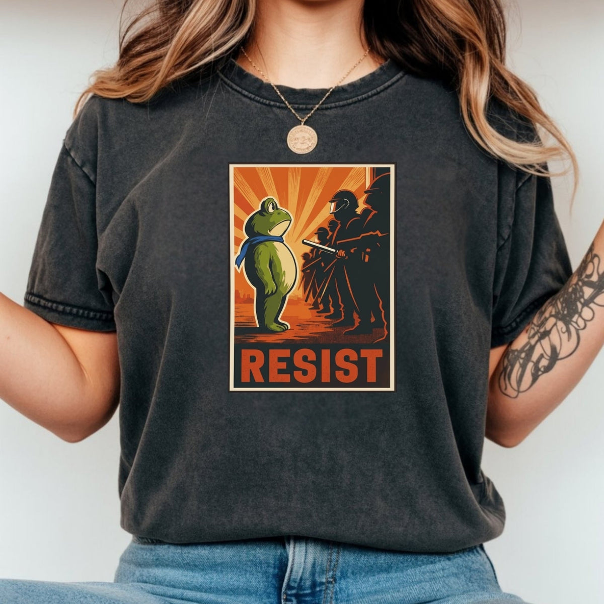 Portland Frog Shirt – Funny Rebel Graphic Tee – No Kings in product image 10
