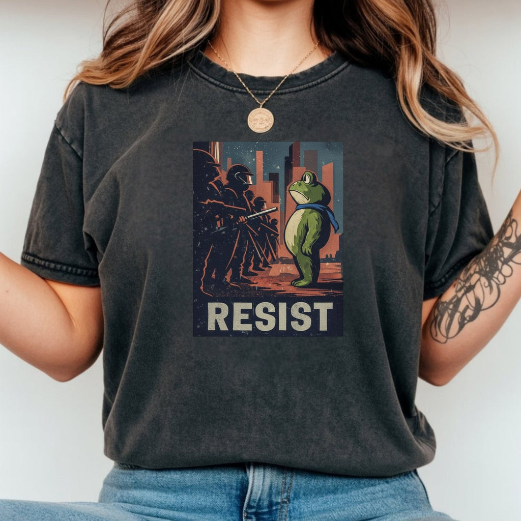 Resist Portland Frog Shirt – Funny Rebel Graphic Tee – No product image 11