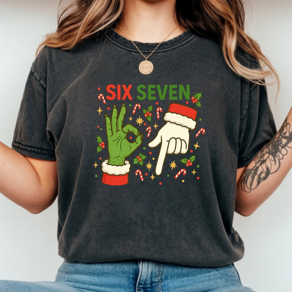 6 7 Meme Christmas Tee – Funny Santa Holiday Graphic Shirt product image 12