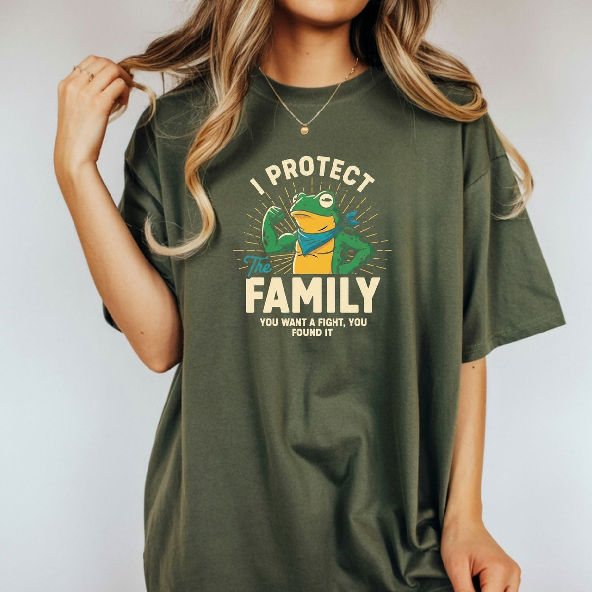 I Protect Family Frog Graphic Tee – No Kings in America product image 12