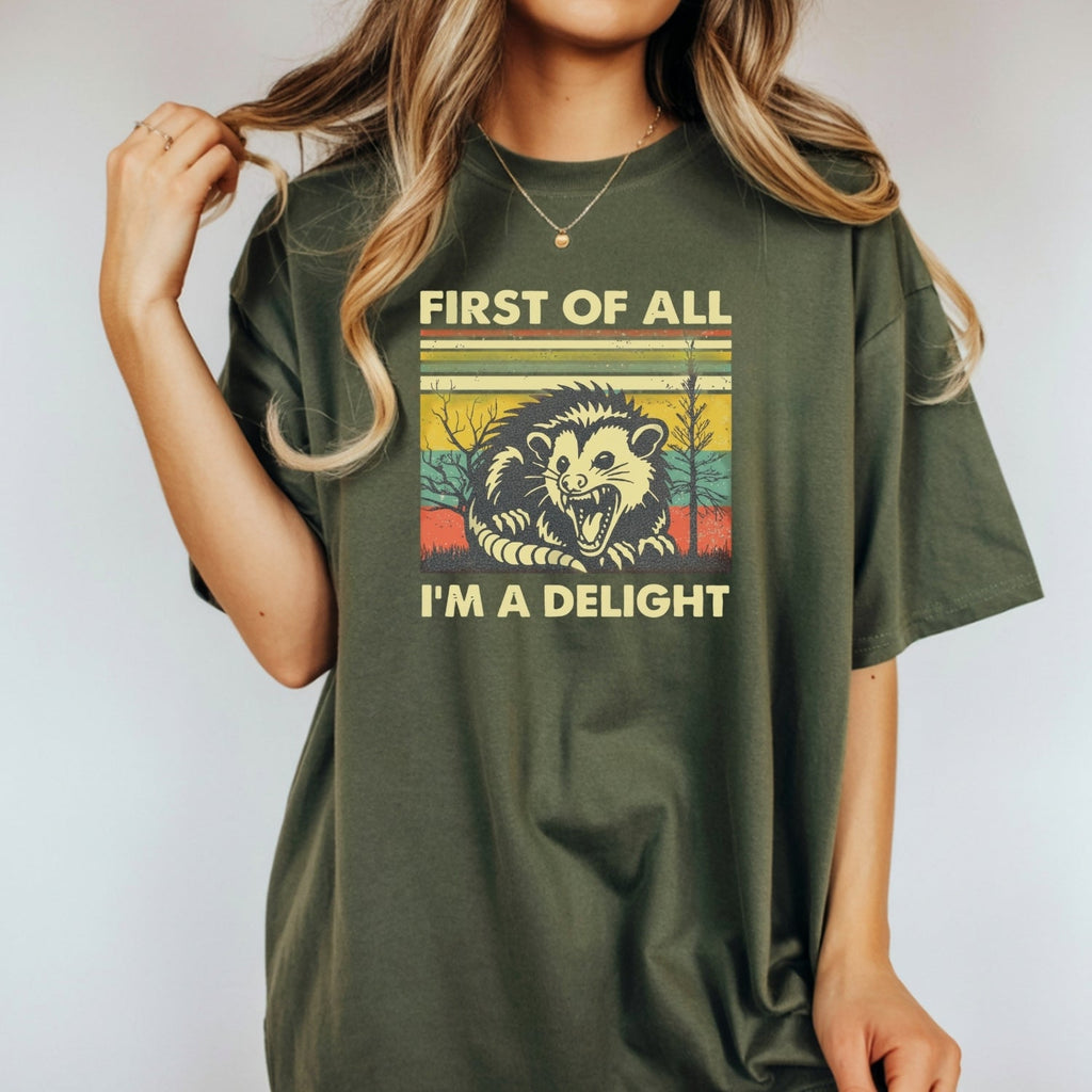 First of All I’m a Delight T-Shirt – Funny Opossum Tee – product image 11