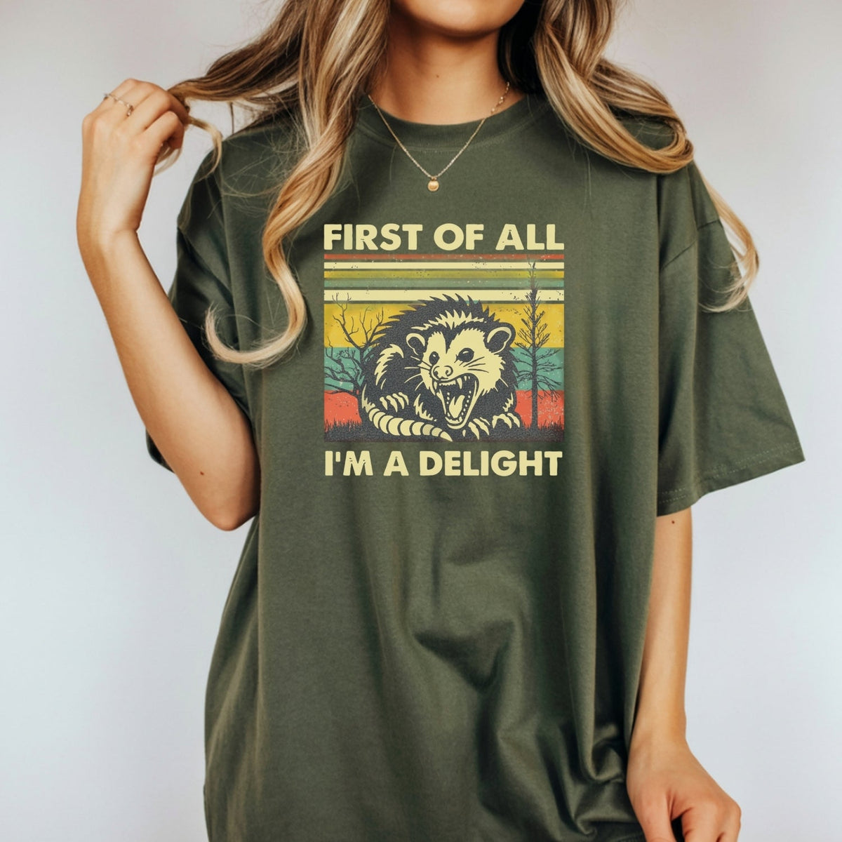First of All I’m a Delight T-Shirt – Funny Opossum Tee – product image 11
