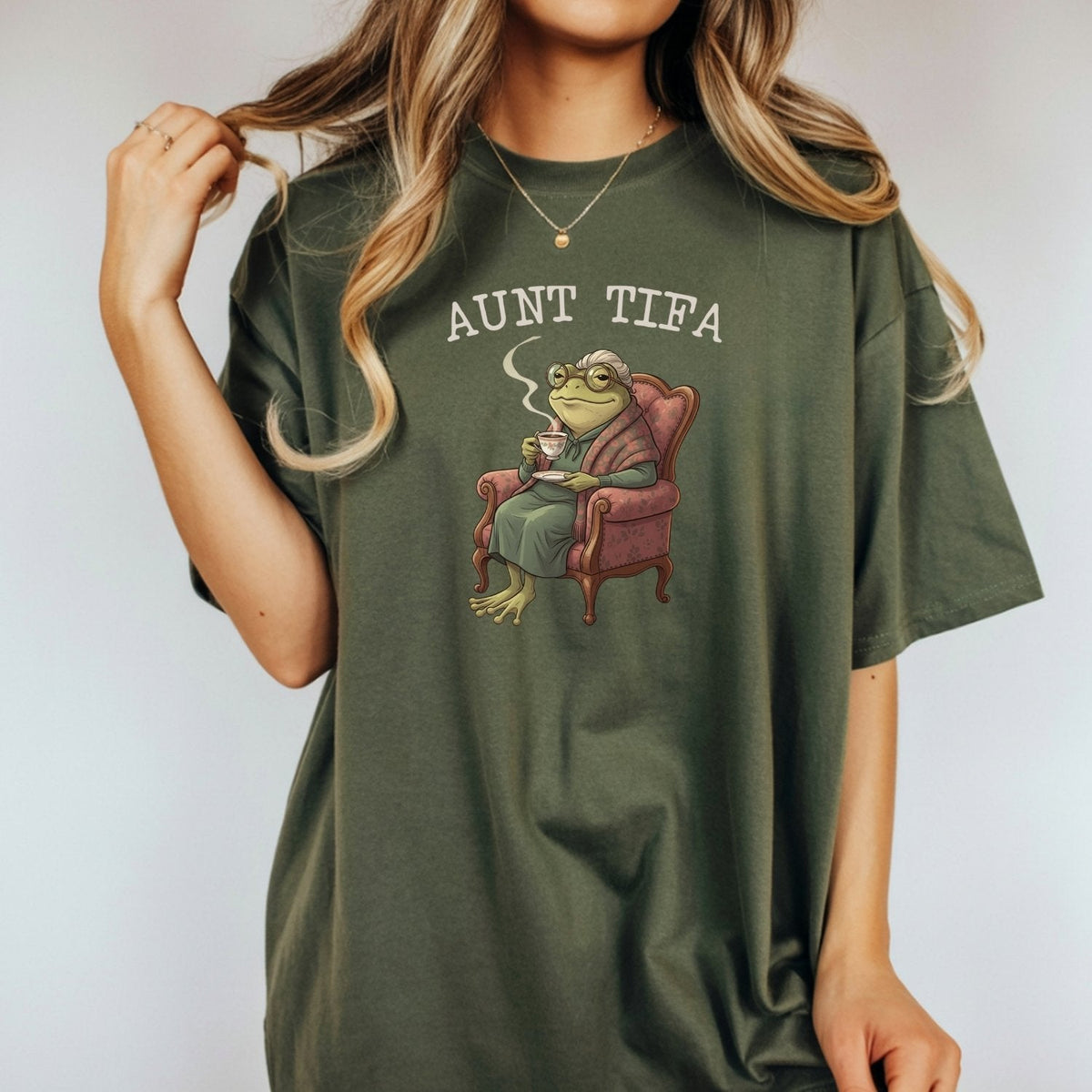 Aunt Tifa Frog T-Shirt – Funny Meme Graphic Tee product image 7