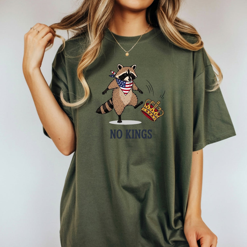 No Kings Raccoon T-Shirt – Funny American Rebel Tee – product image 8